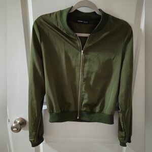 Olive Bomber Jacket for Women